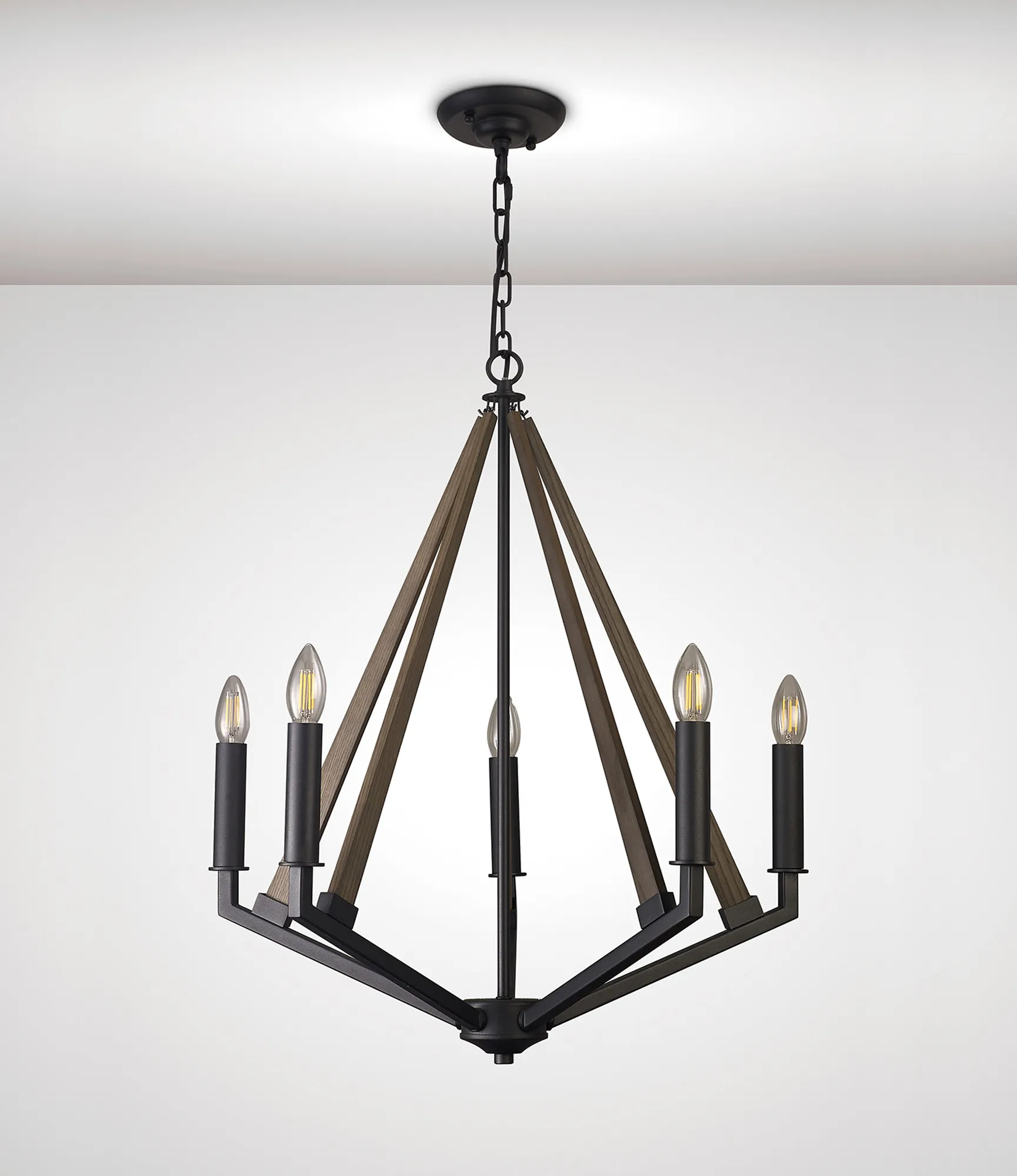 Hilton Pendant 5 Light Satin Black IL32682  Diyas Hilton